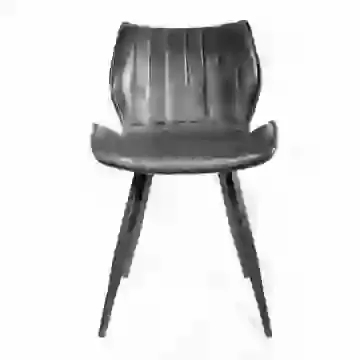 Set Of 2 Dining Chairs Vegan Leather Grey 